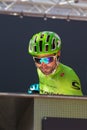 MuggiÃÂ², Italy May 26, 2016; Moreno Moser, team Cannondale, to the podium signatures before the start of the stage